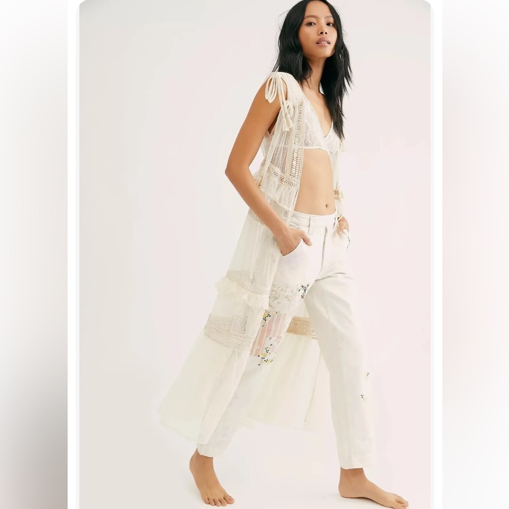 Free People x NFC Washed Ashore Lace Kimono Duster
